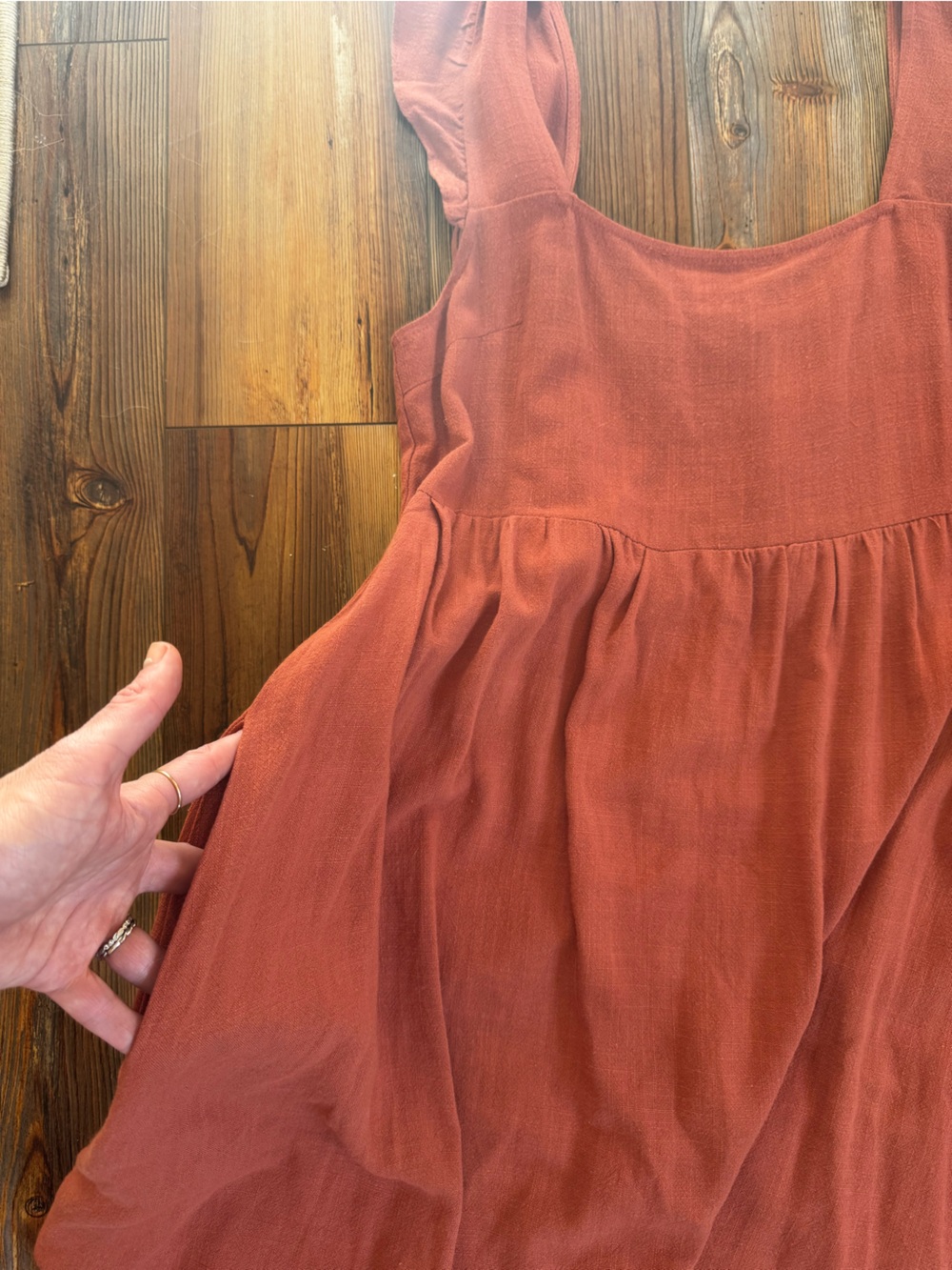 Wishlist Apparel - small - Rust Ruffled Strap Sundress - Picture 6 of 7